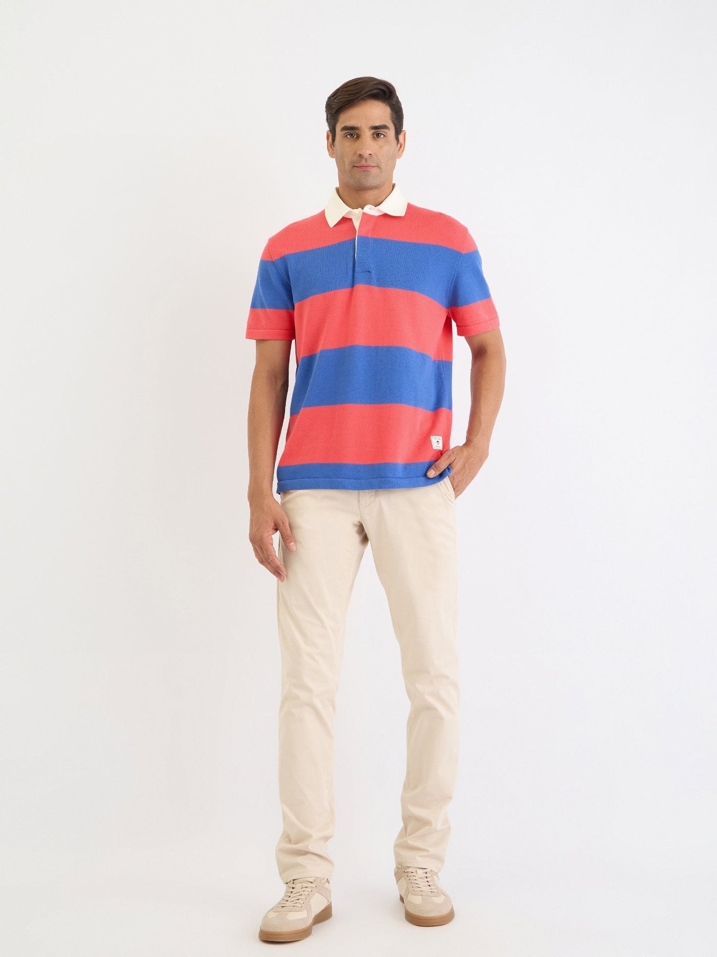 Gant Men Blue Striped Polo Tshirt