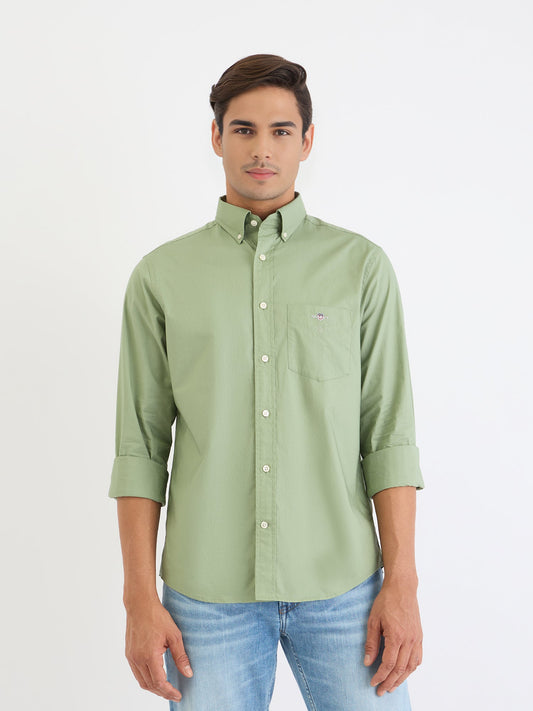 Gant Men Green Solid Collar Shirt