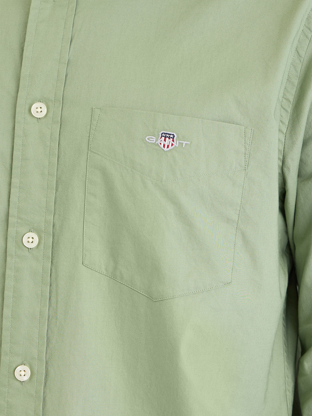 Gant Men Green Solid Collar Shirt