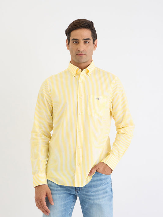 Gant Men Yellow Striped Collar Shirt