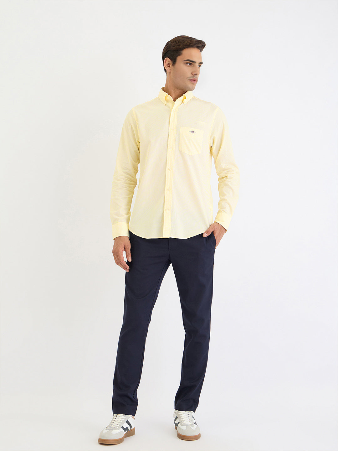Gant Men Yellow Striped Collar Shirt