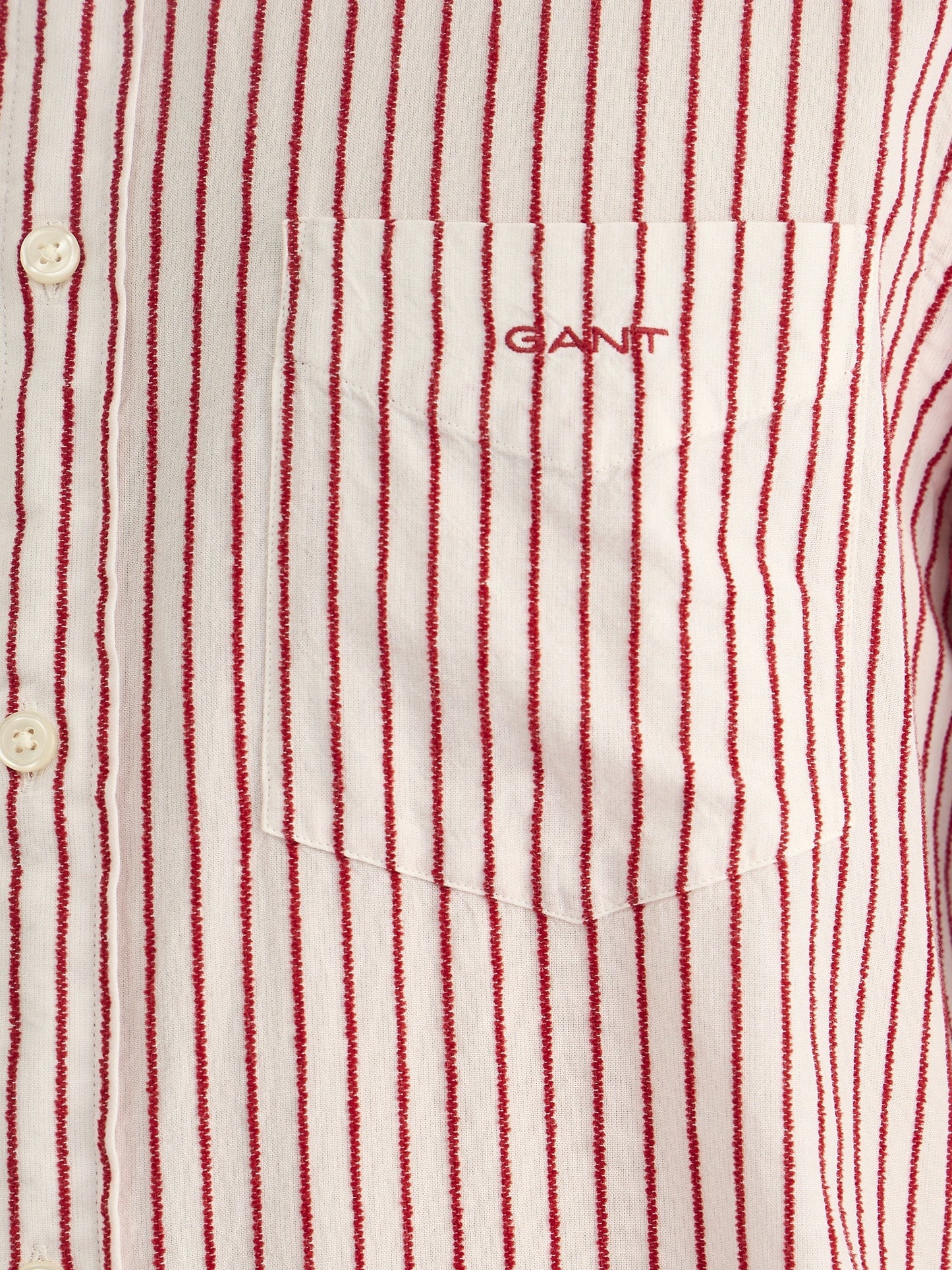 Gant Men Red Regular Fit Striped Collar Neck Shirt