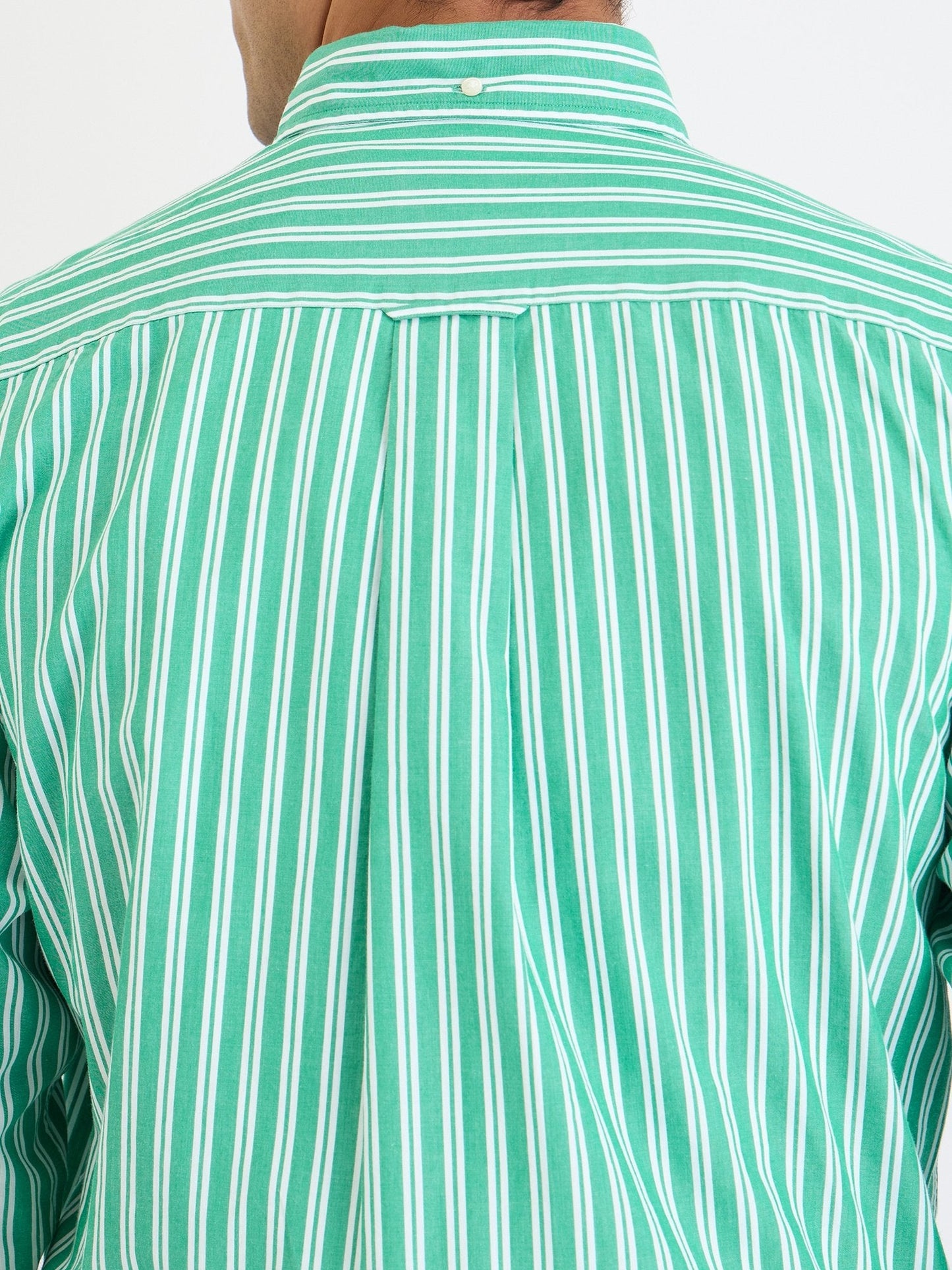 Gant Men Green Striped Collar Shirt