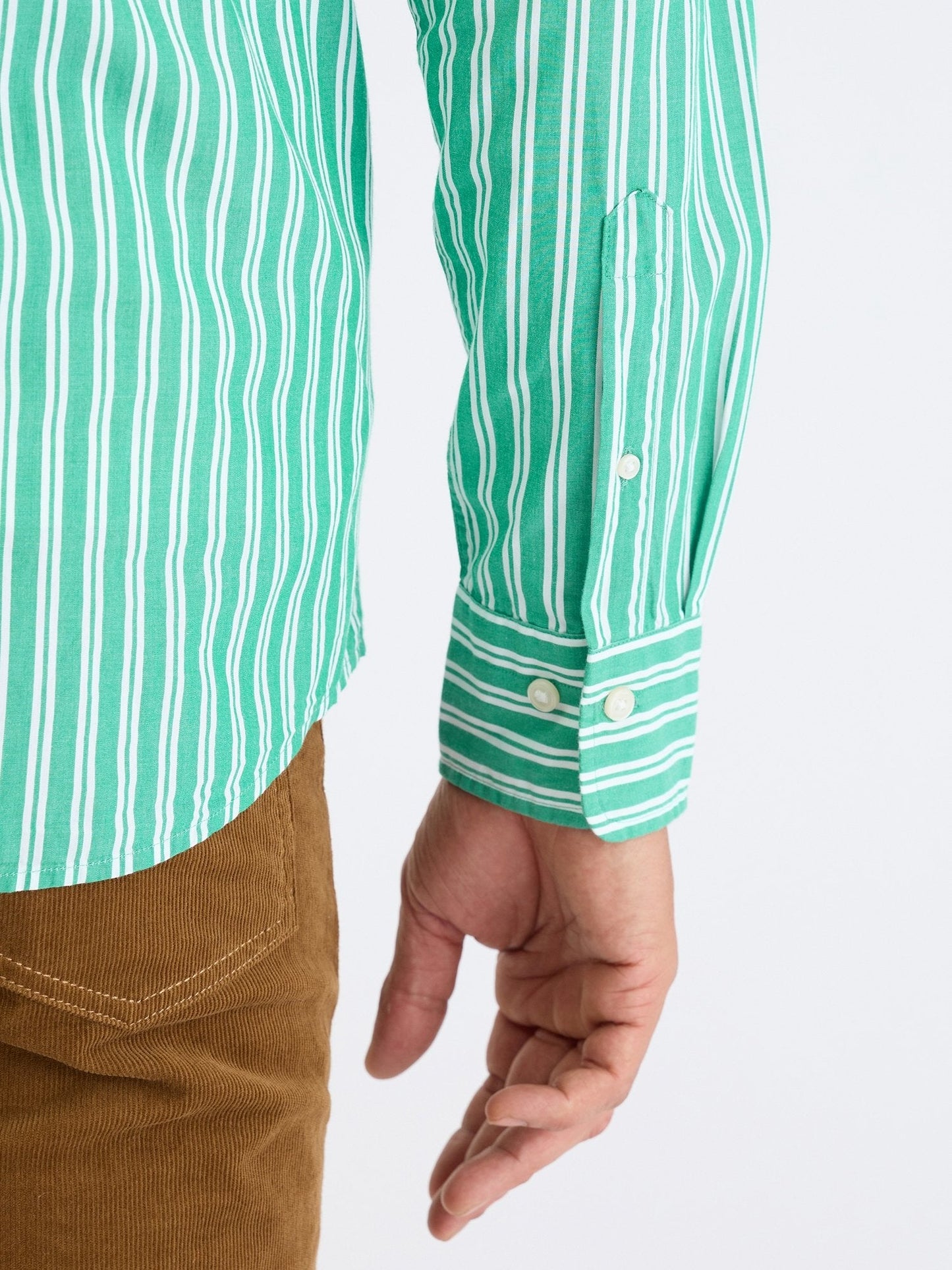 Gant Men Green Striped Collar Shirt