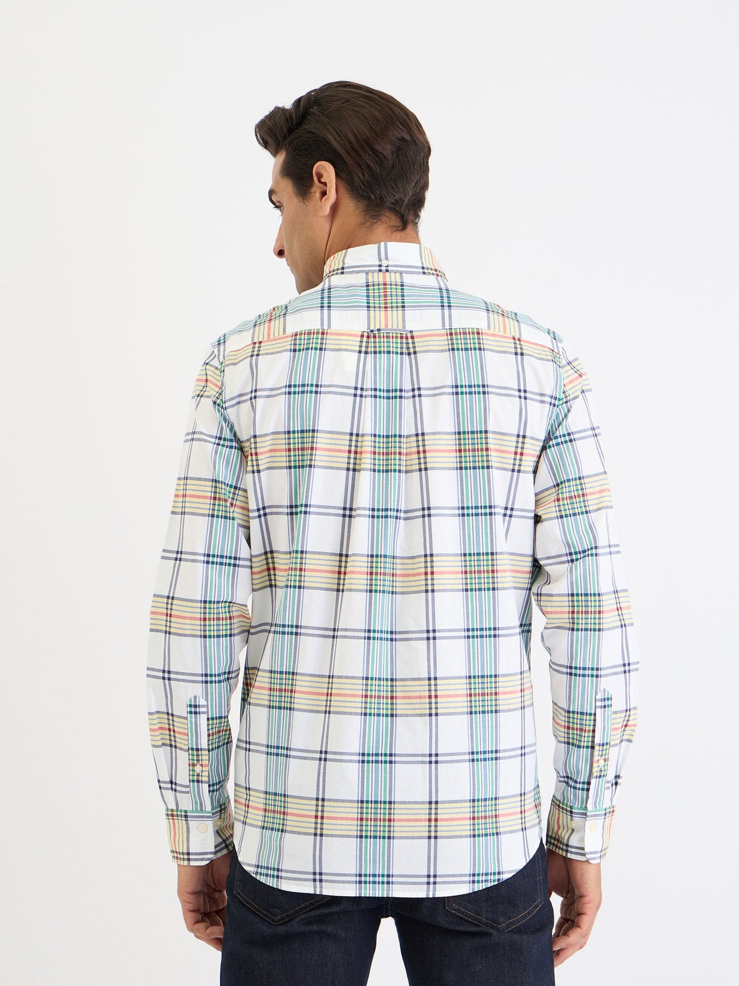 Gant Men White Check Collar Shirt