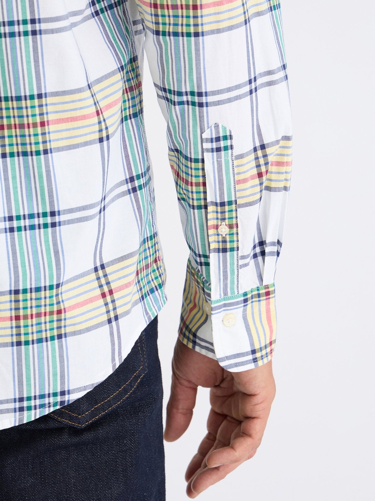 Gant Men White Check Collar Shirt