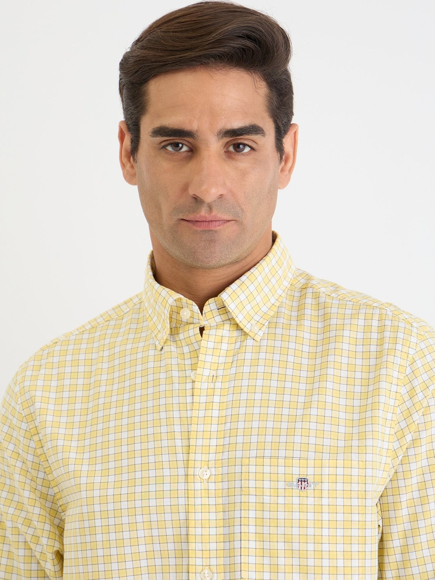 Gant Men Yellow Check Collar Shirt