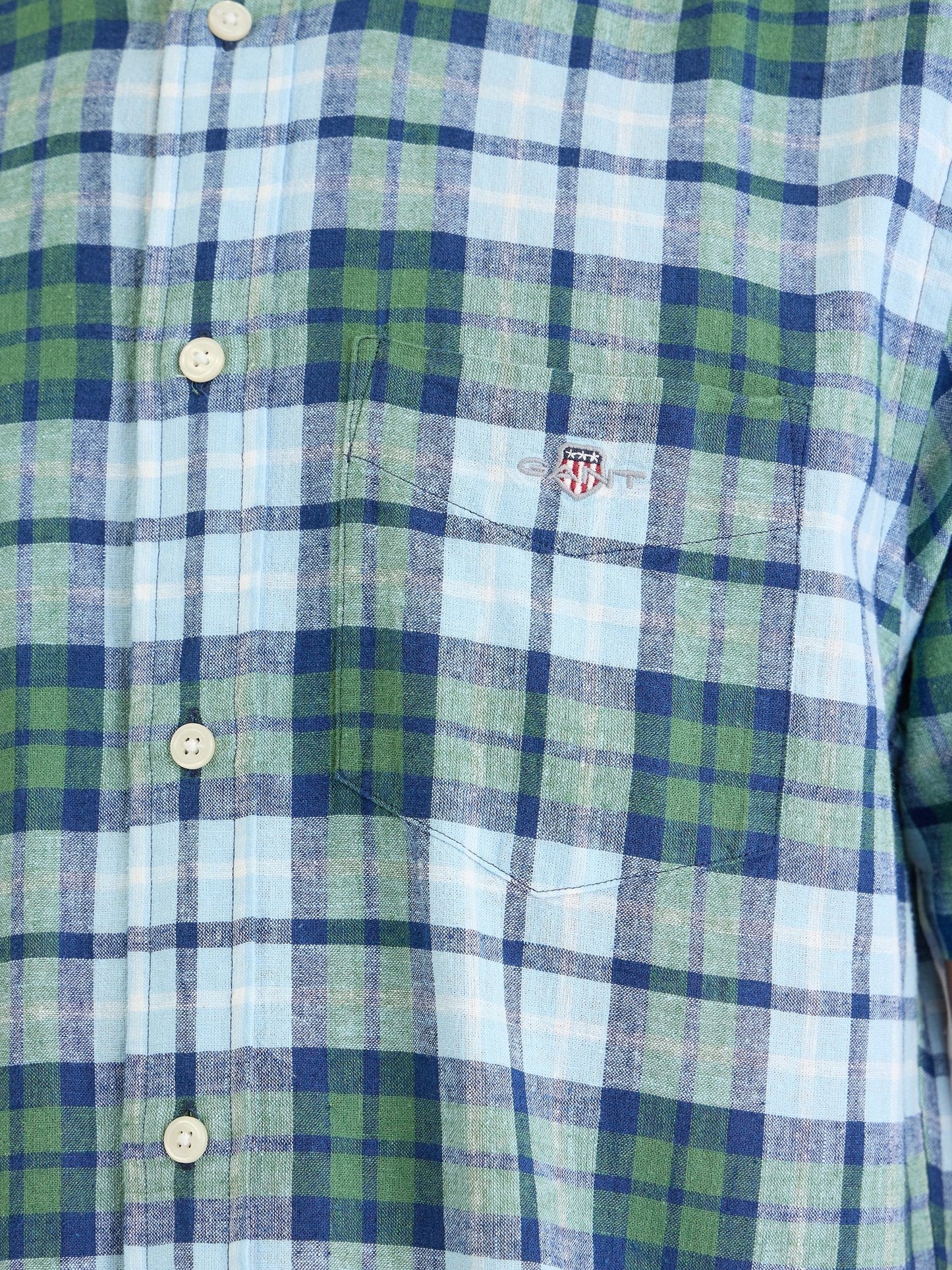 Gant Men Green Check Collar Shirt