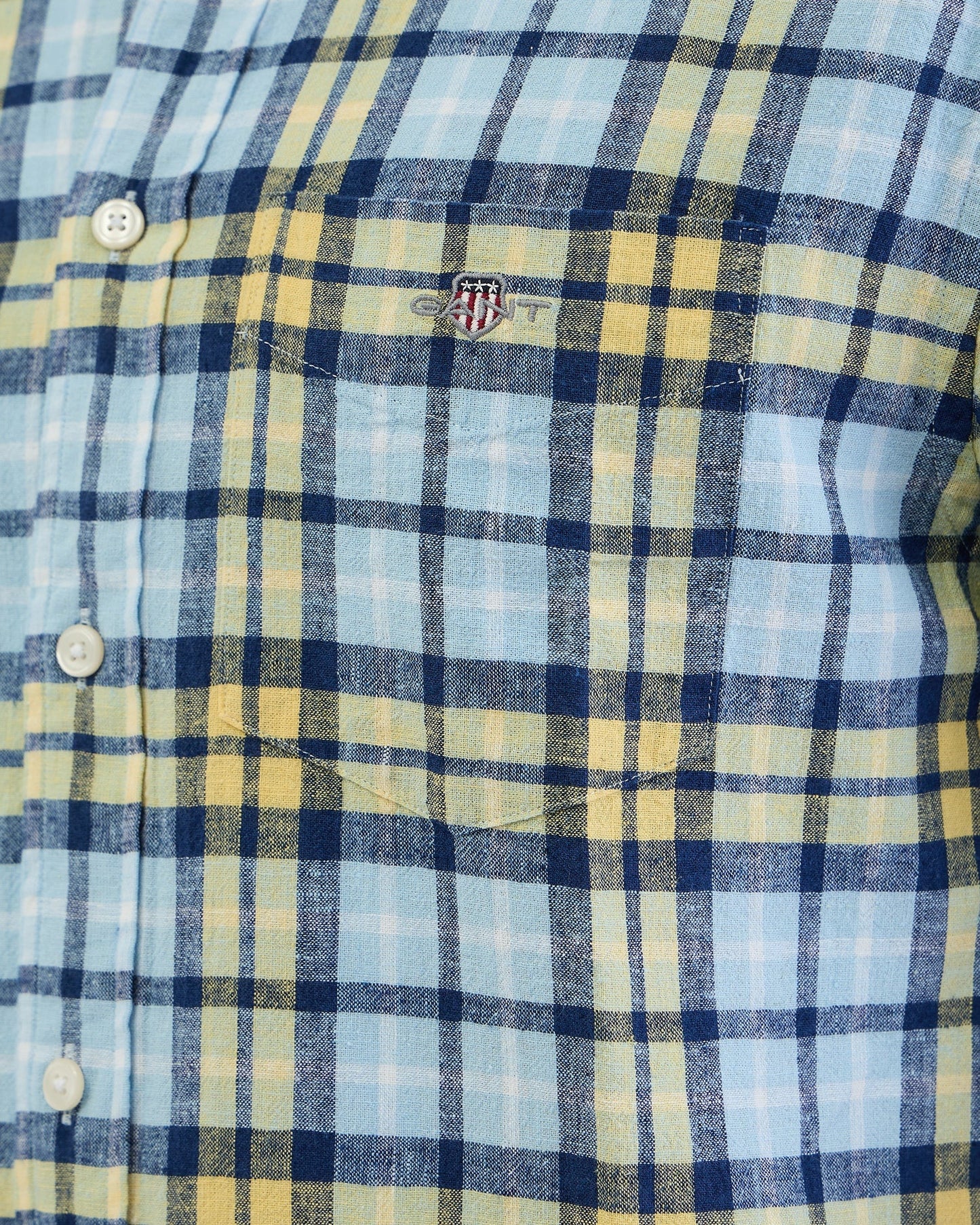 Gant Men Yellow Check Collar Shirt