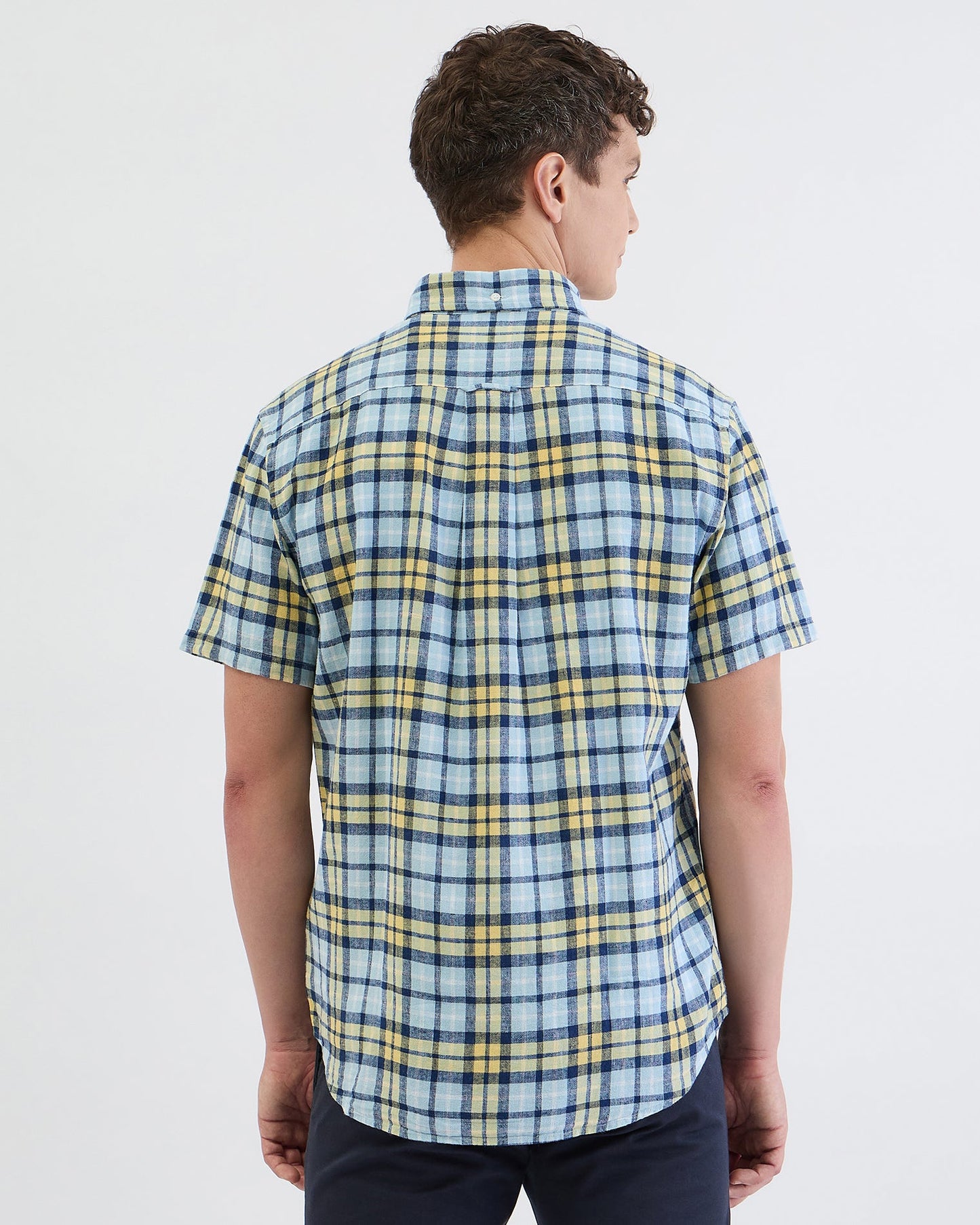 Gant Men Yellow Check Collar Shirt