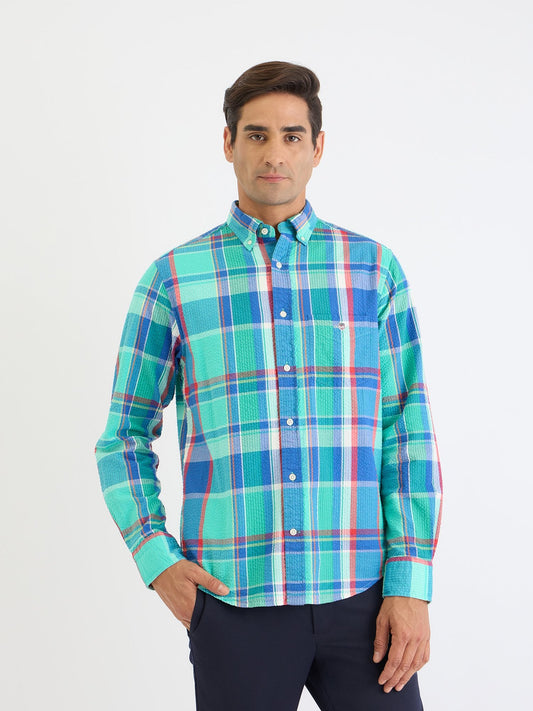 Gant Men Blue Check Collar Shirt