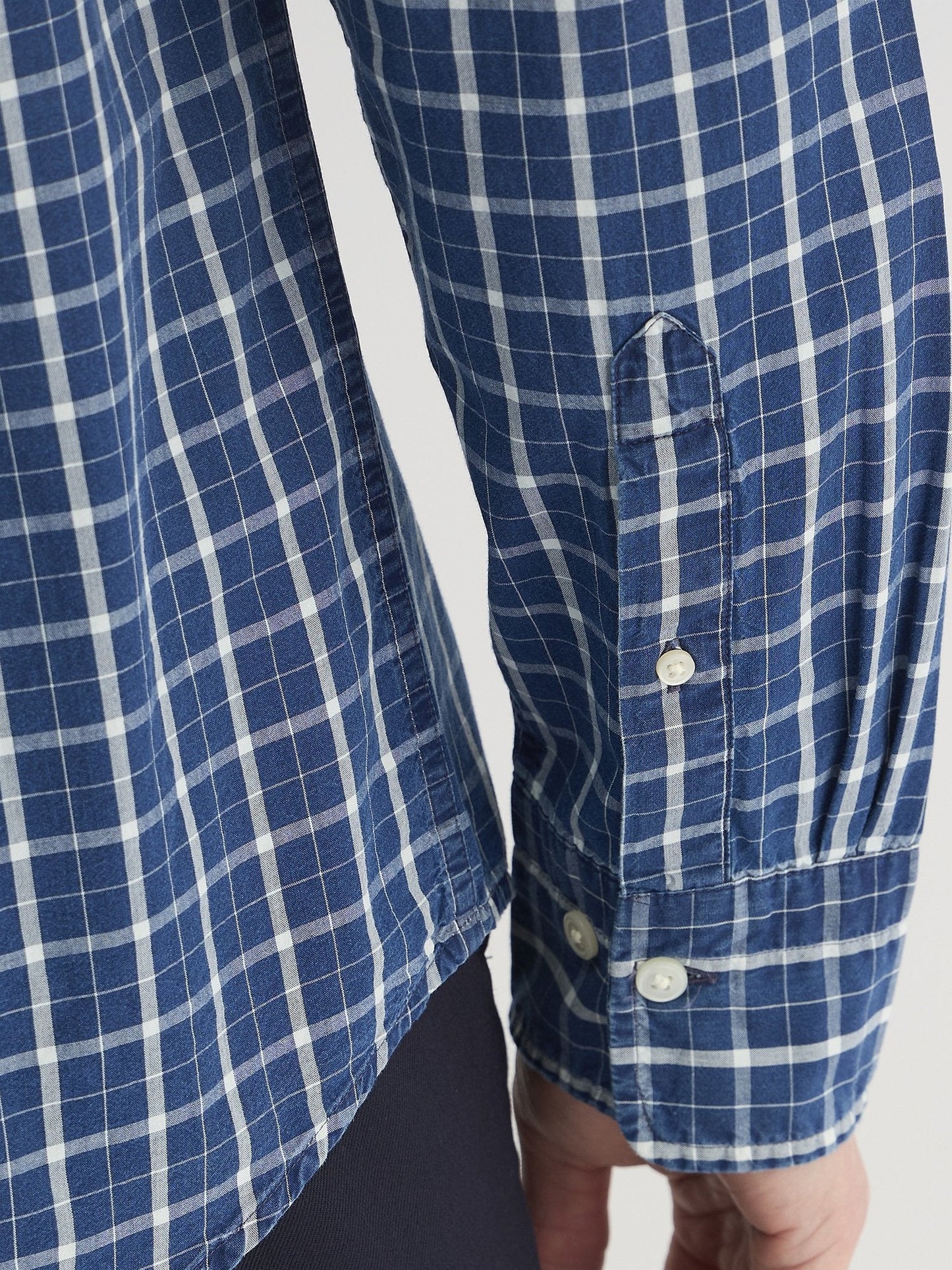 Gant Men Blue Regular Fit Checks Collar Neck Shirt