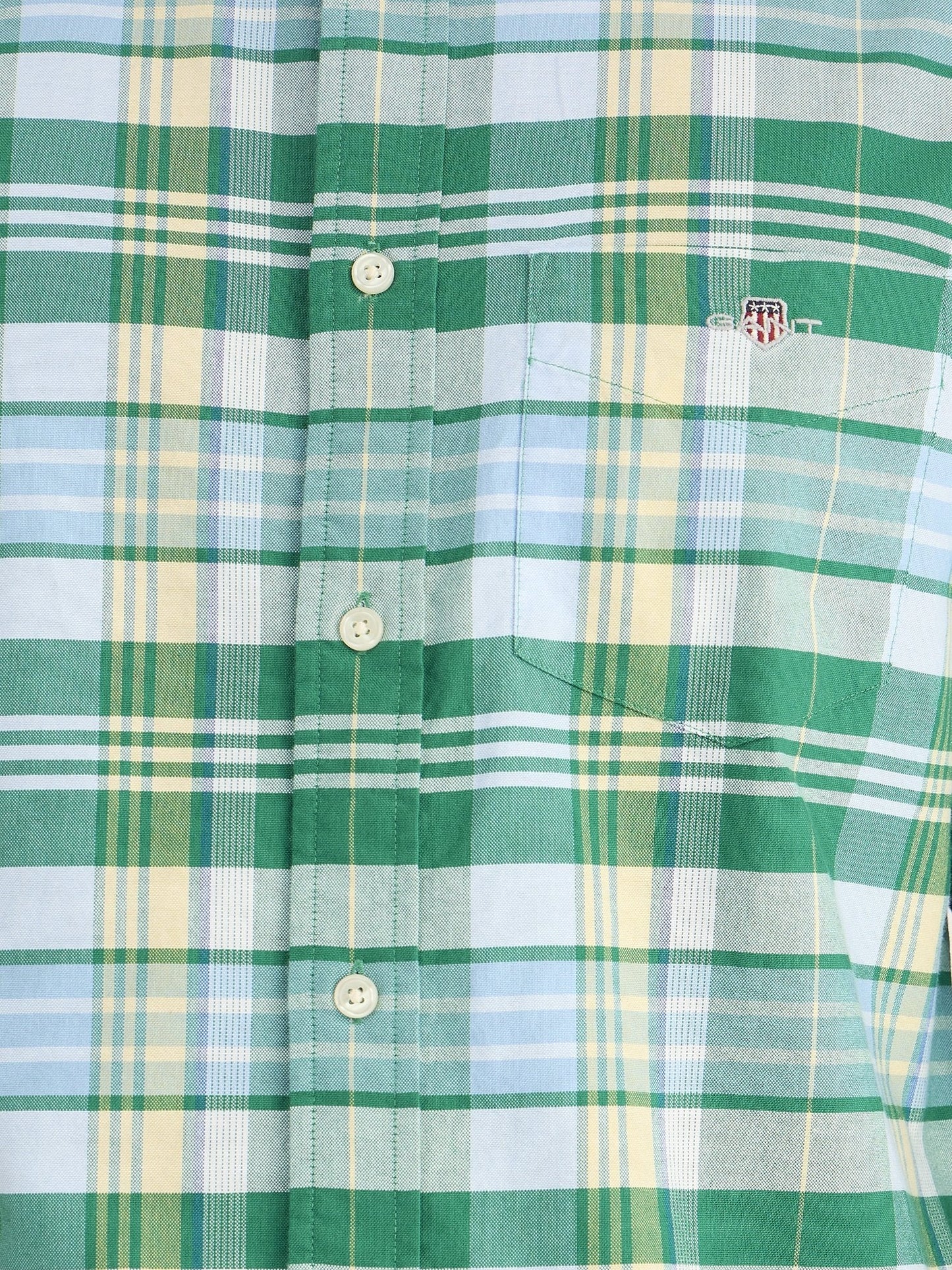 Gant Men Green Regular Fit Checks Collar Neck Shirt