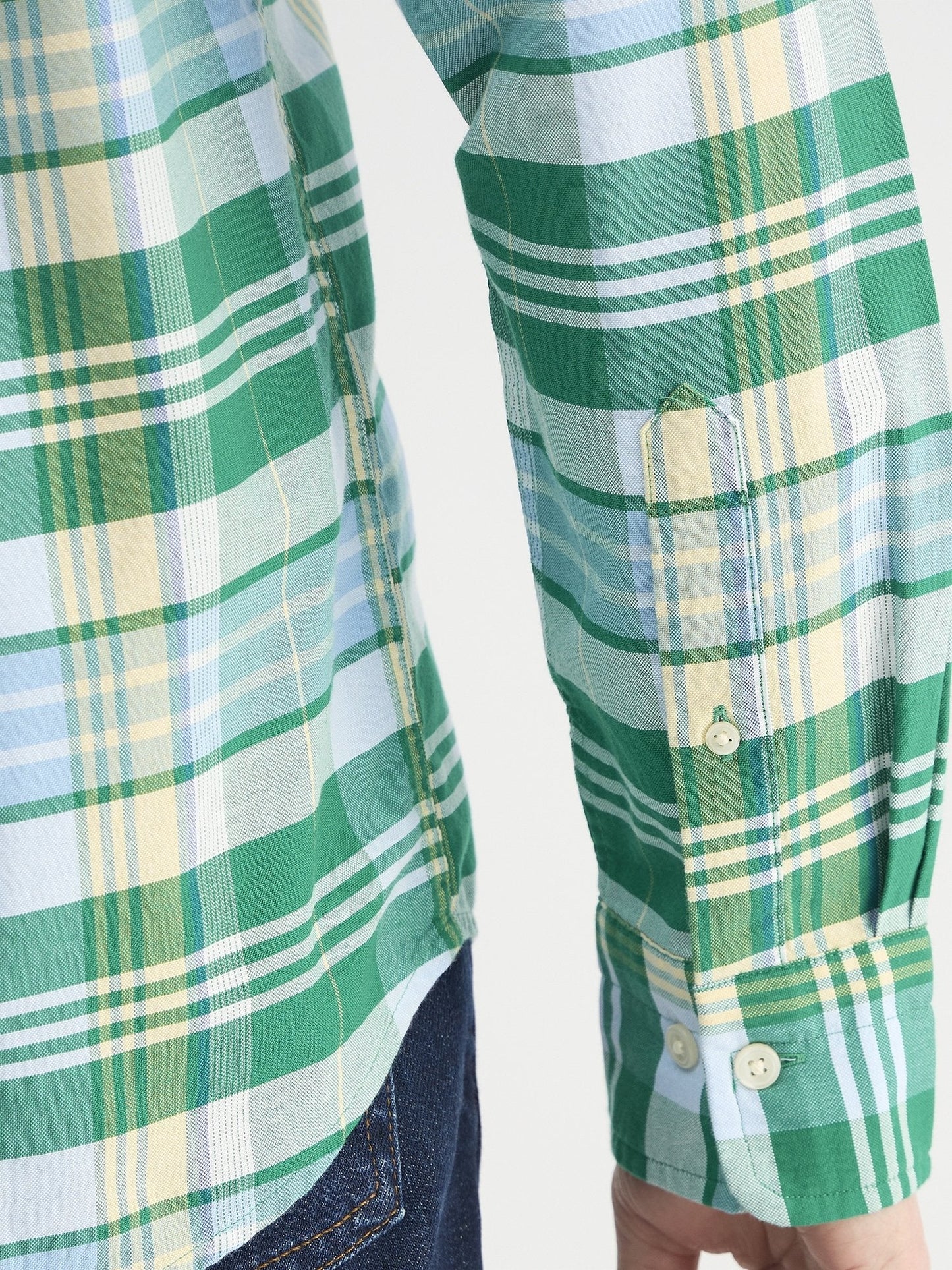 Gant Men Green Regular Fit Checks Collar Neck Shirt