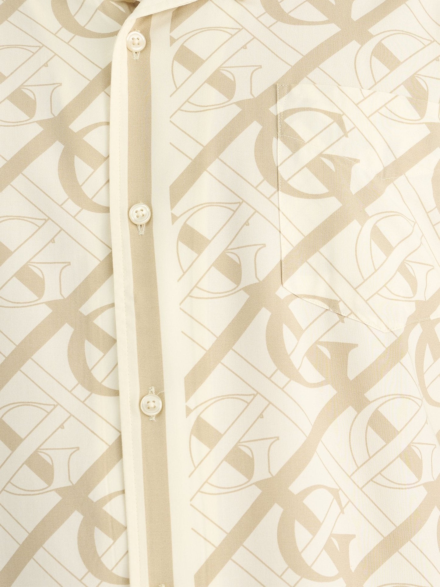 Gant Men Beige Regular Fit Printed Collar Neck Shirt