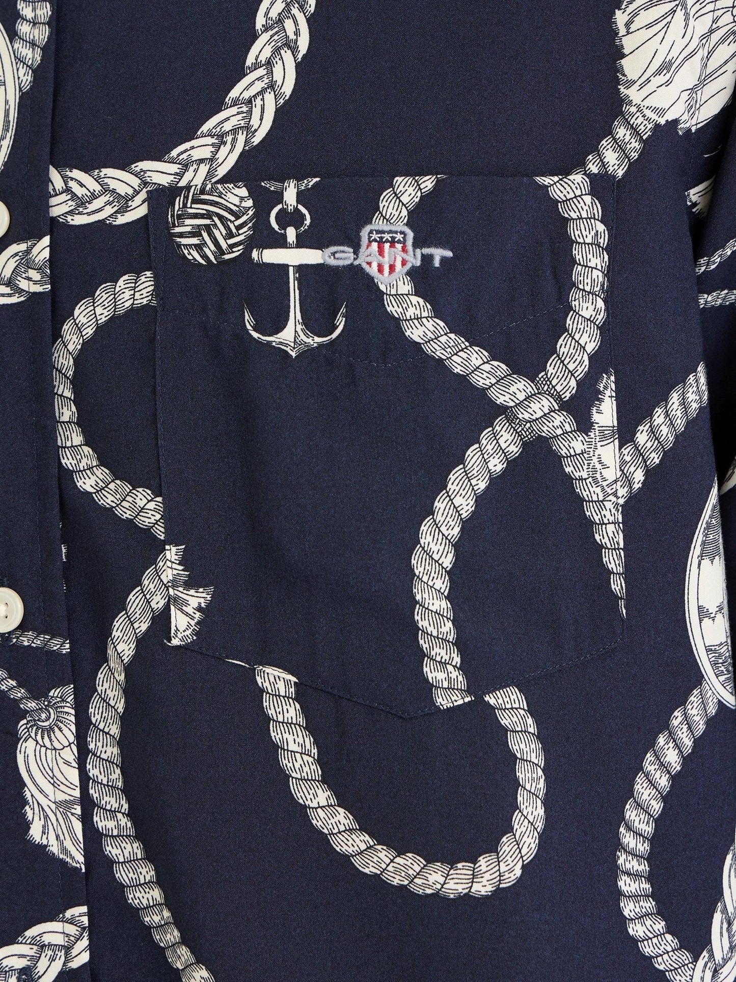 Gant Men Blue Printed Collar Shirt