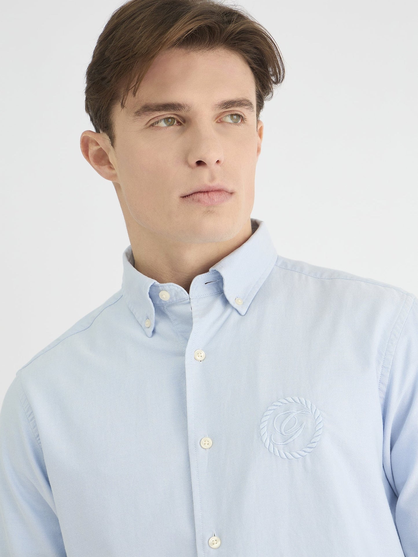 Gant Men Blue Regular Fit Solid Collar Neck Shirt