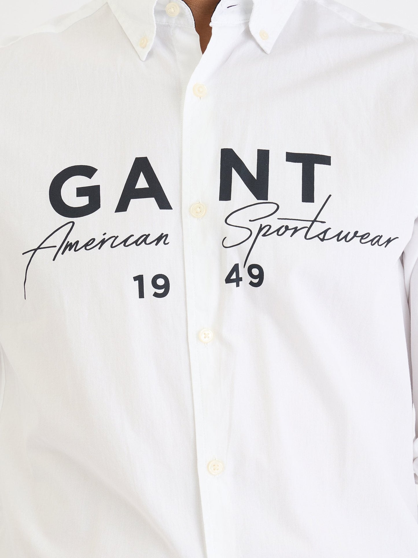 Gant Men White Printed Collar Shirt