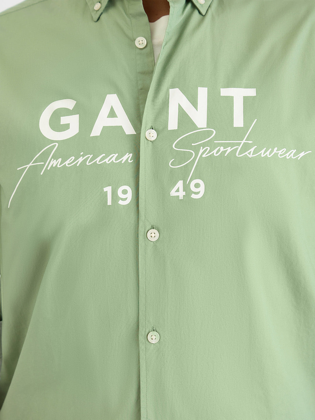 Gant Men Green Printed Collar Shirt