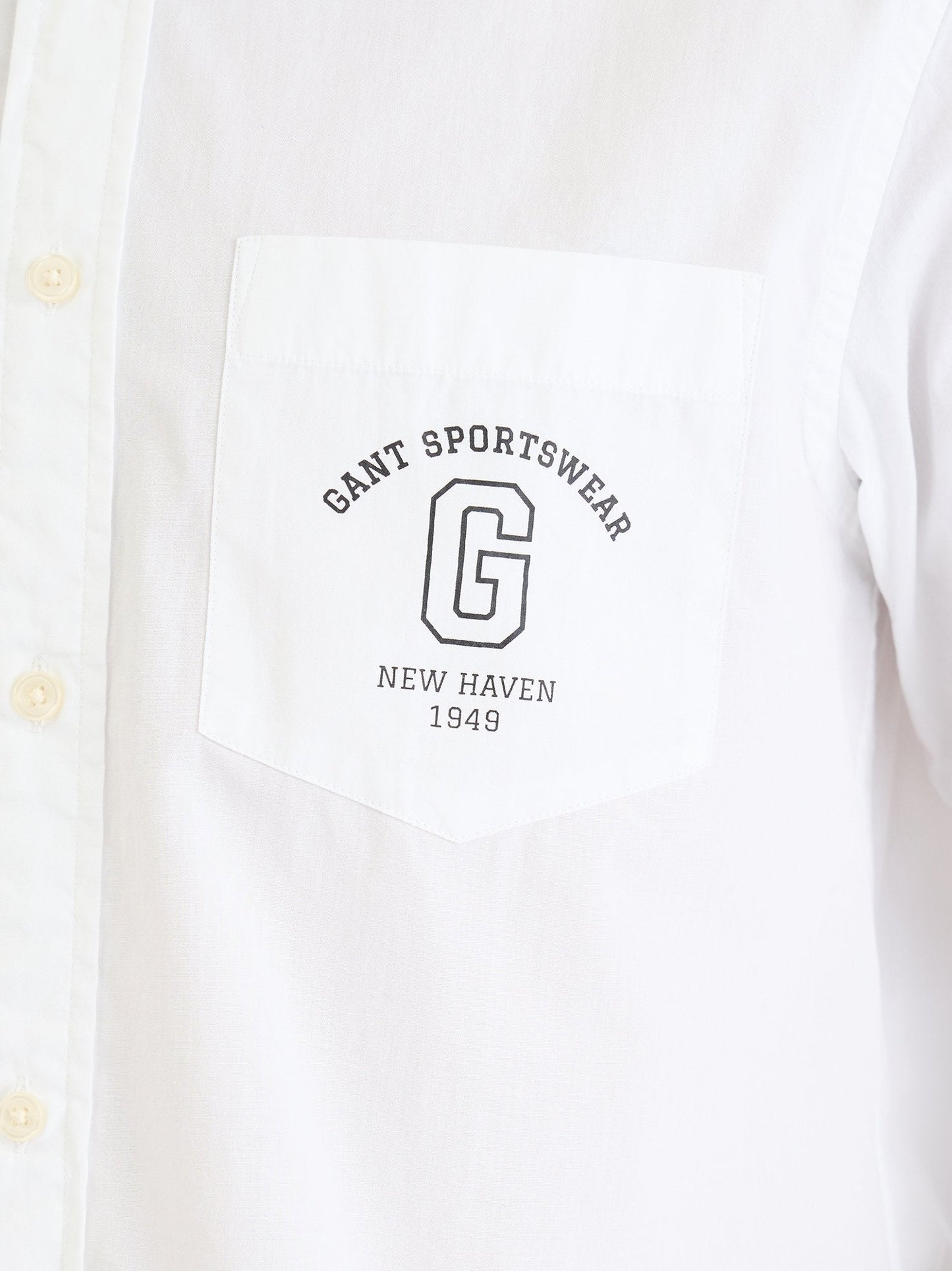 Gant Men White Solid Collar Shirt