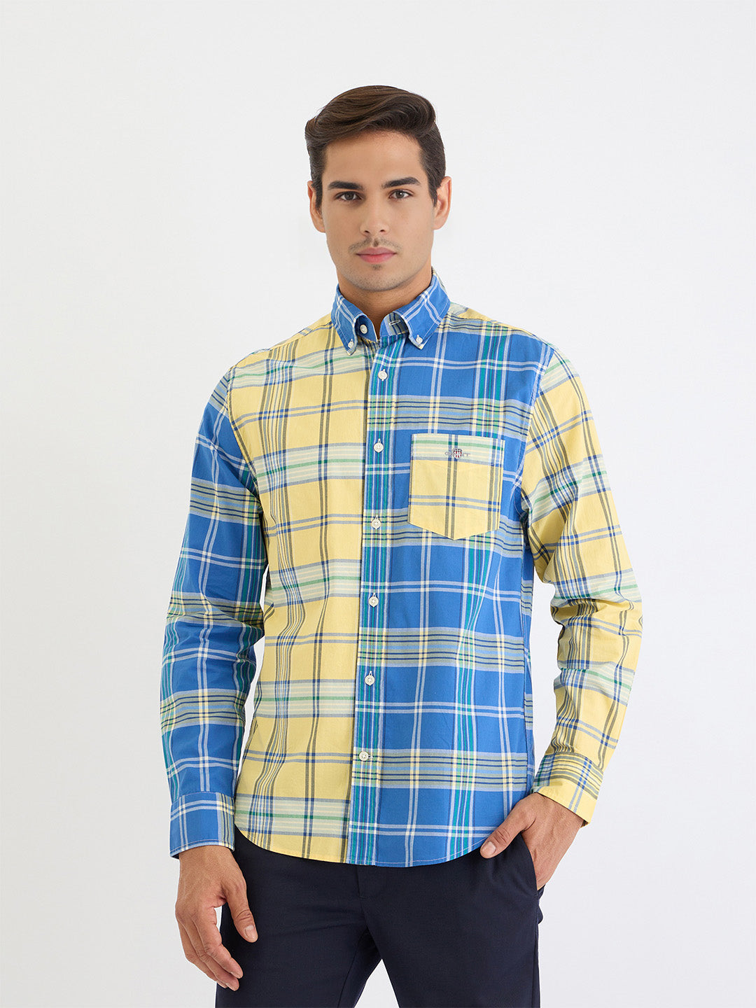 Gant Men Yellow Check Collar Shirt