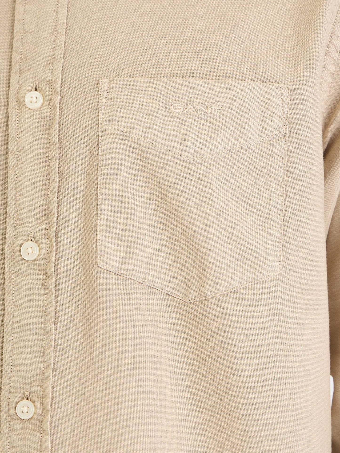Gant Men Beige Solid Collar Shirt