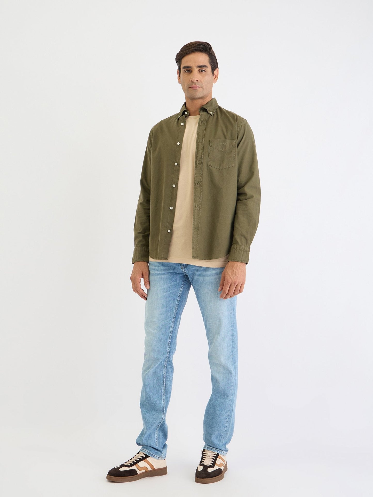 Gant Men Green Solid Collar Shirt
