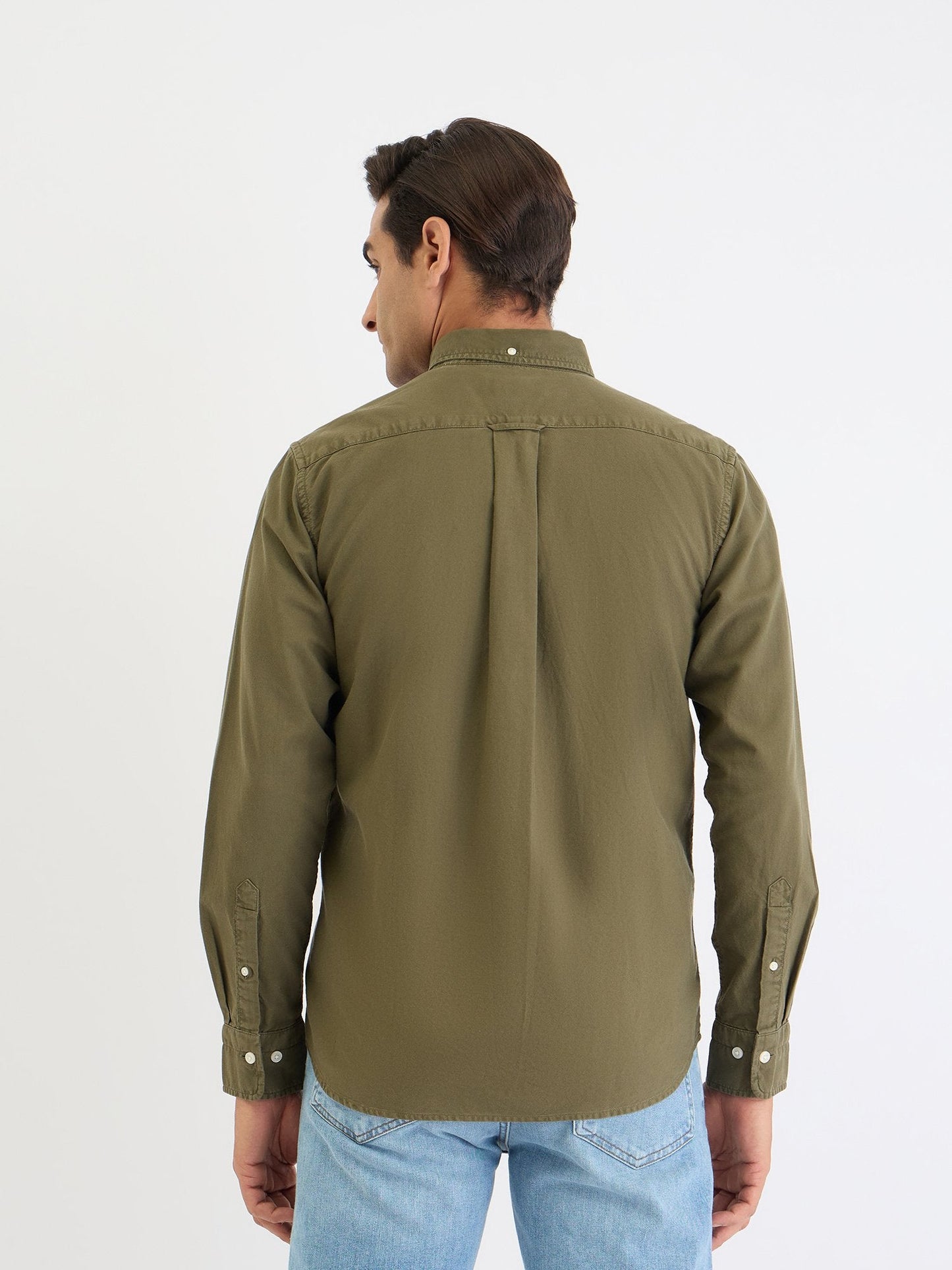 Gant Men Green Solid Collar Shirt