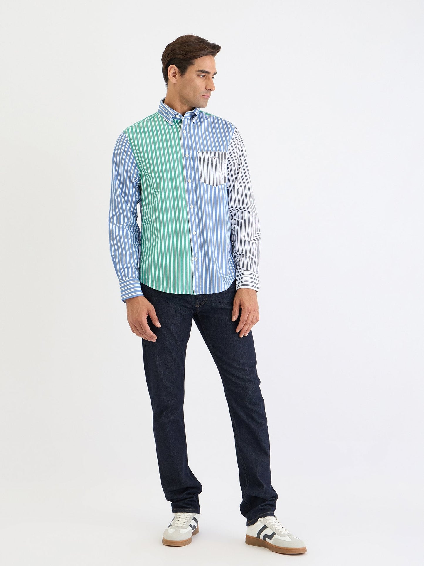 Gant Men Blue Striped Collar Shirt