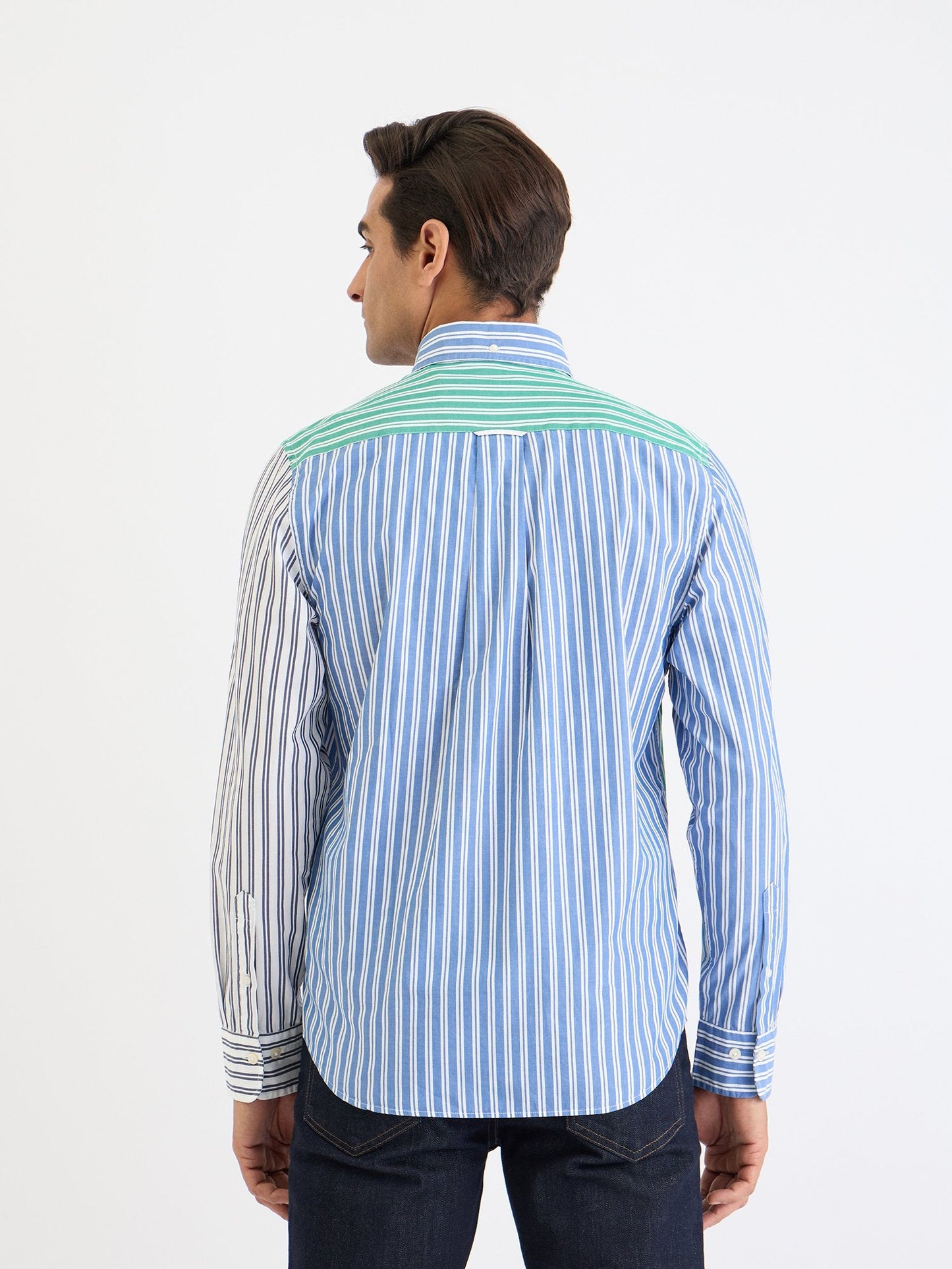 Gant Men Blue Striped Collar Shirt