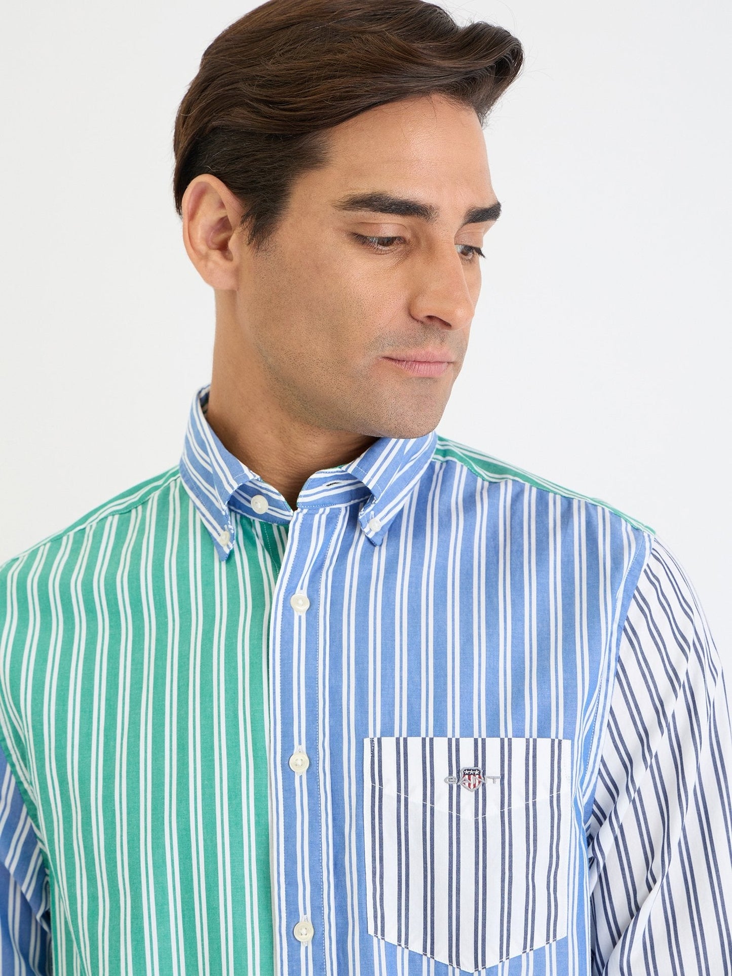 Gant Men Blue Striped Collar Shirt