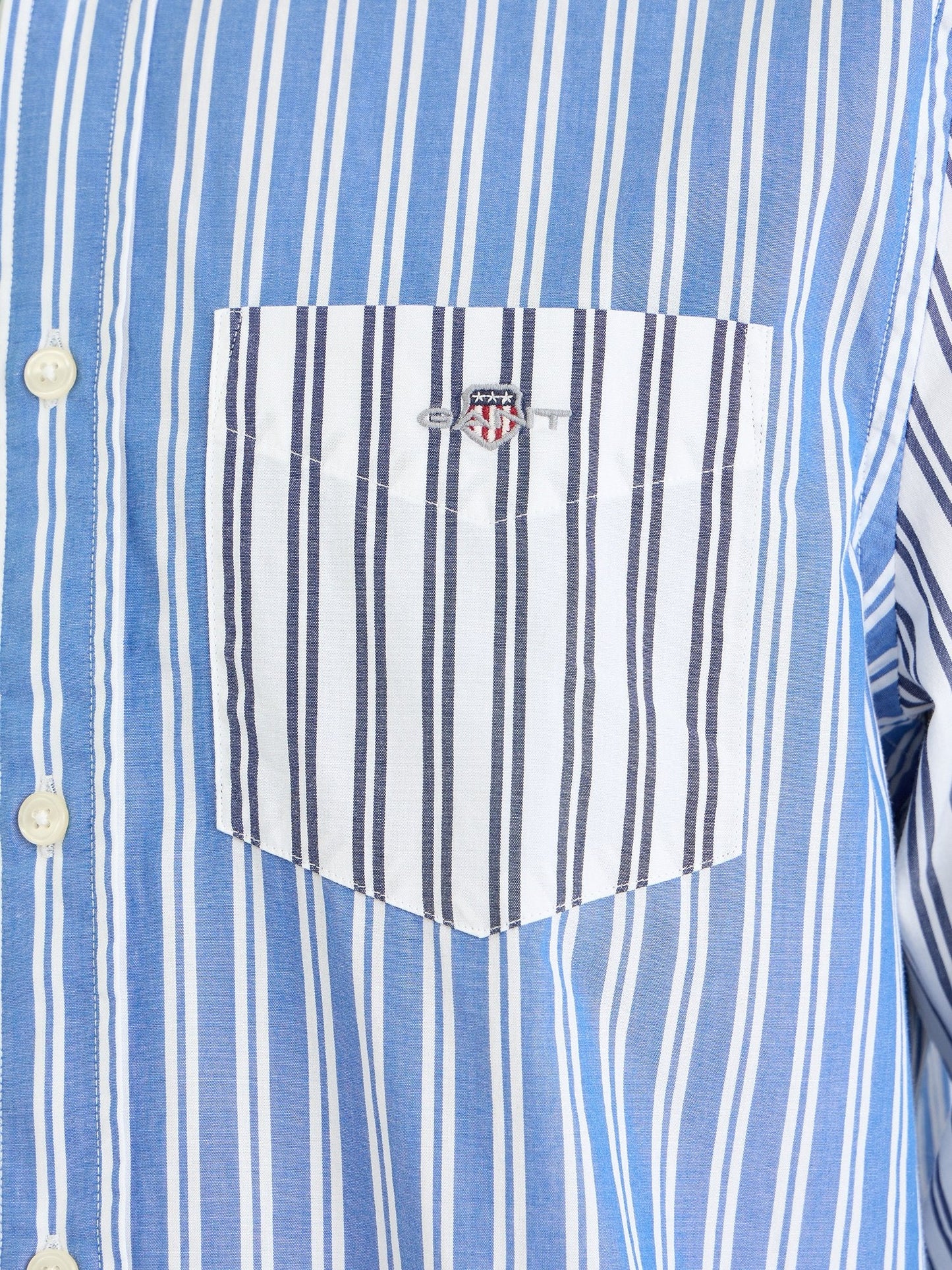 Gant Men Blue Striped Collar Shirt
