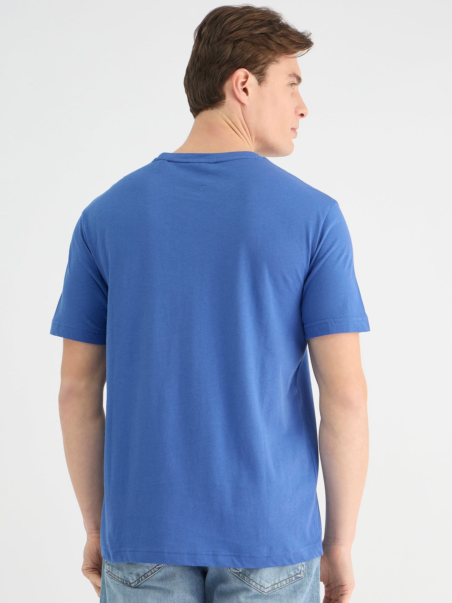 Gant Men Blue Regular Fit Solid Round Neck Tshirt