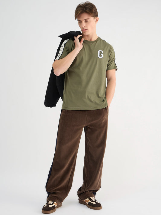 Gant Men Green Regular Fit Solid Crew Neck Tshirt