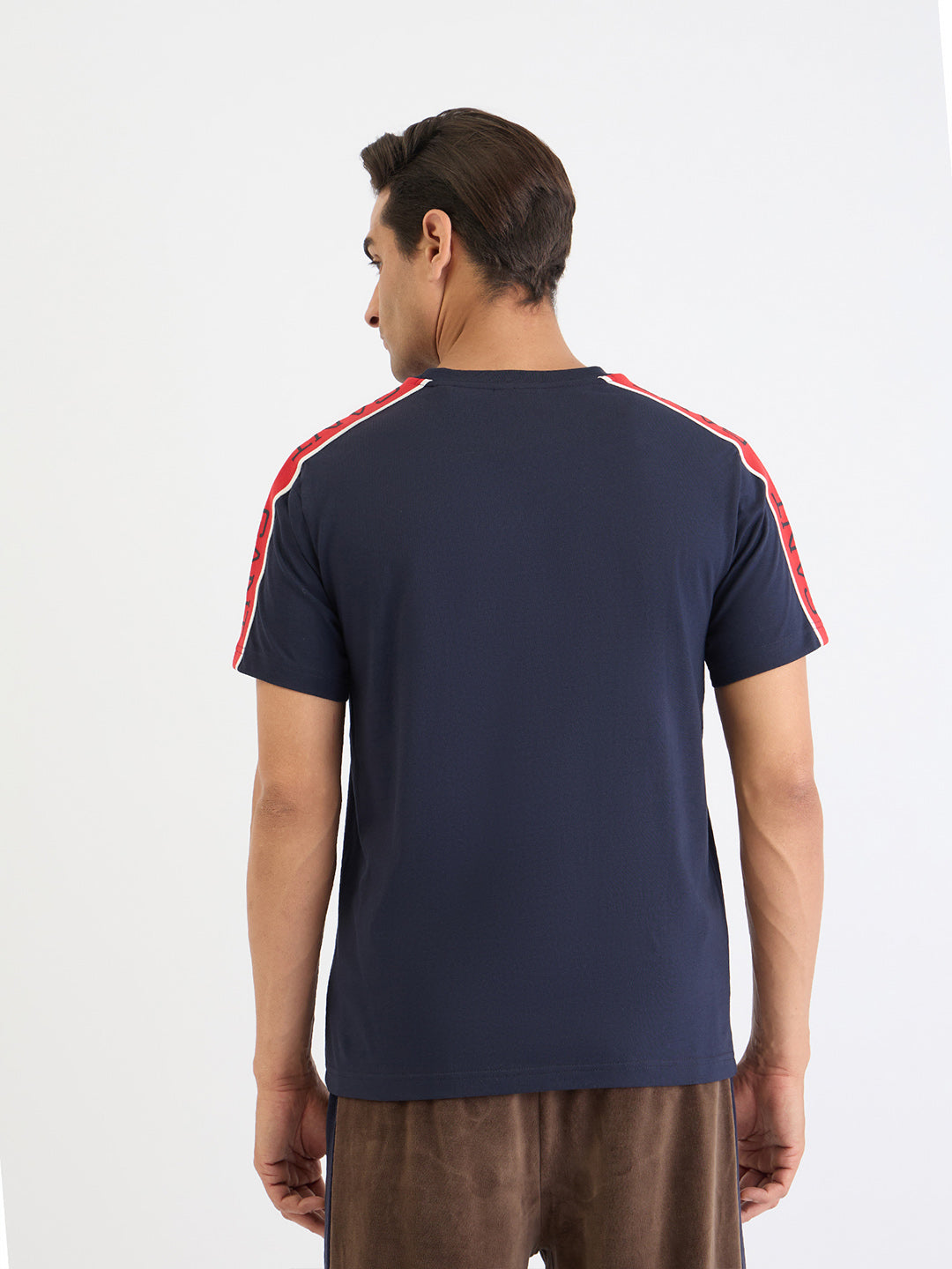 Gant Men Blue Solid Crew Neck Tshirt