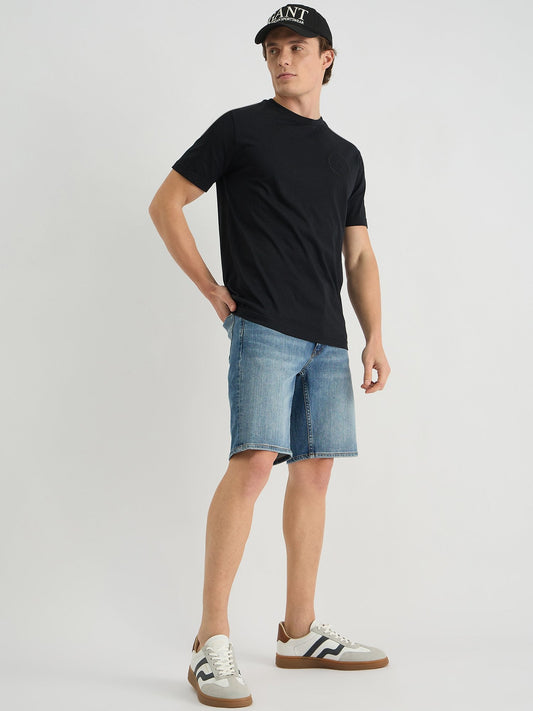 Gant Men Black Regular Fit Solid Crew Neck Tshirt