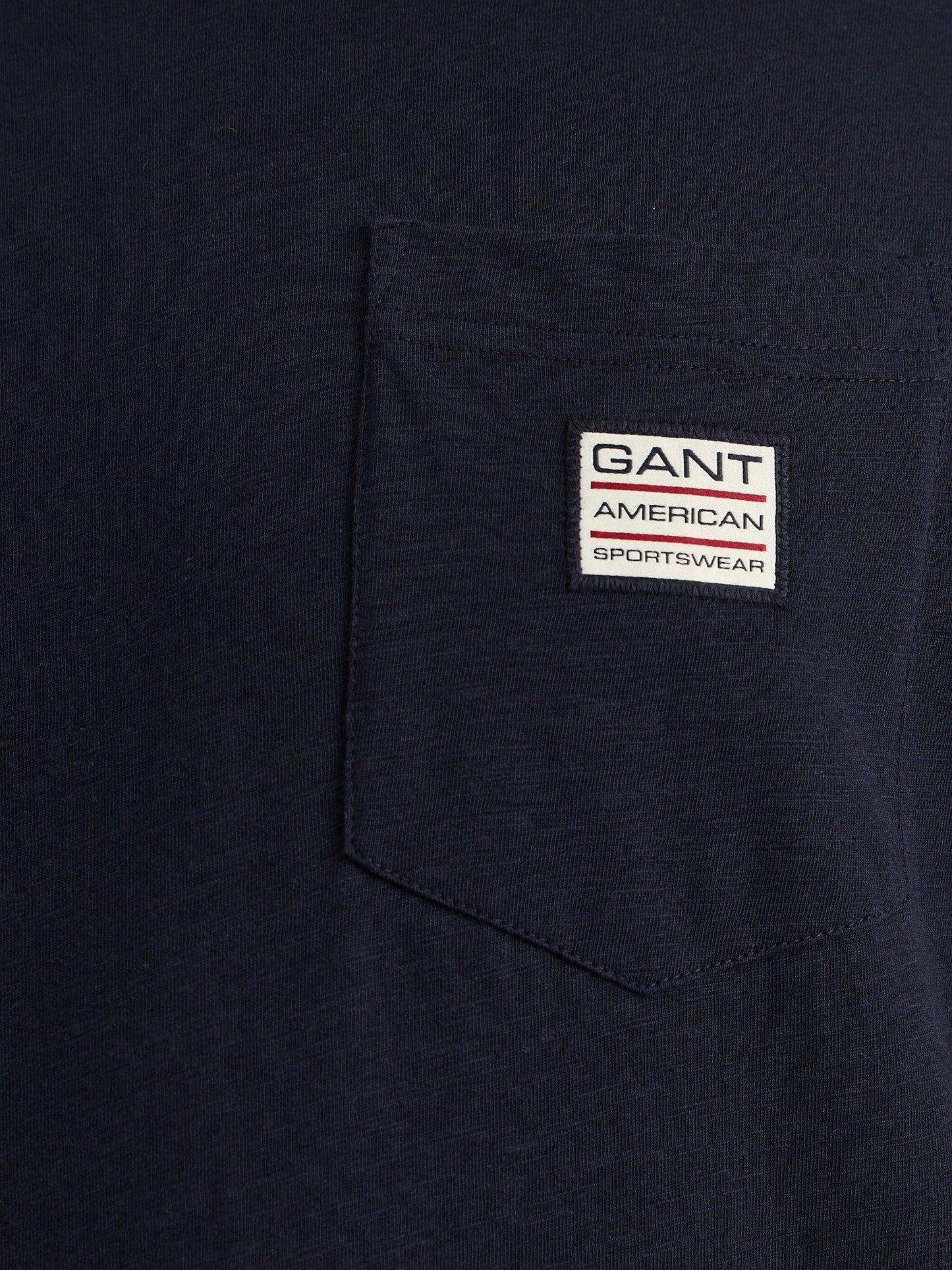 Gant Men Blue Regular Fit Solid Crew Neck Tshirt