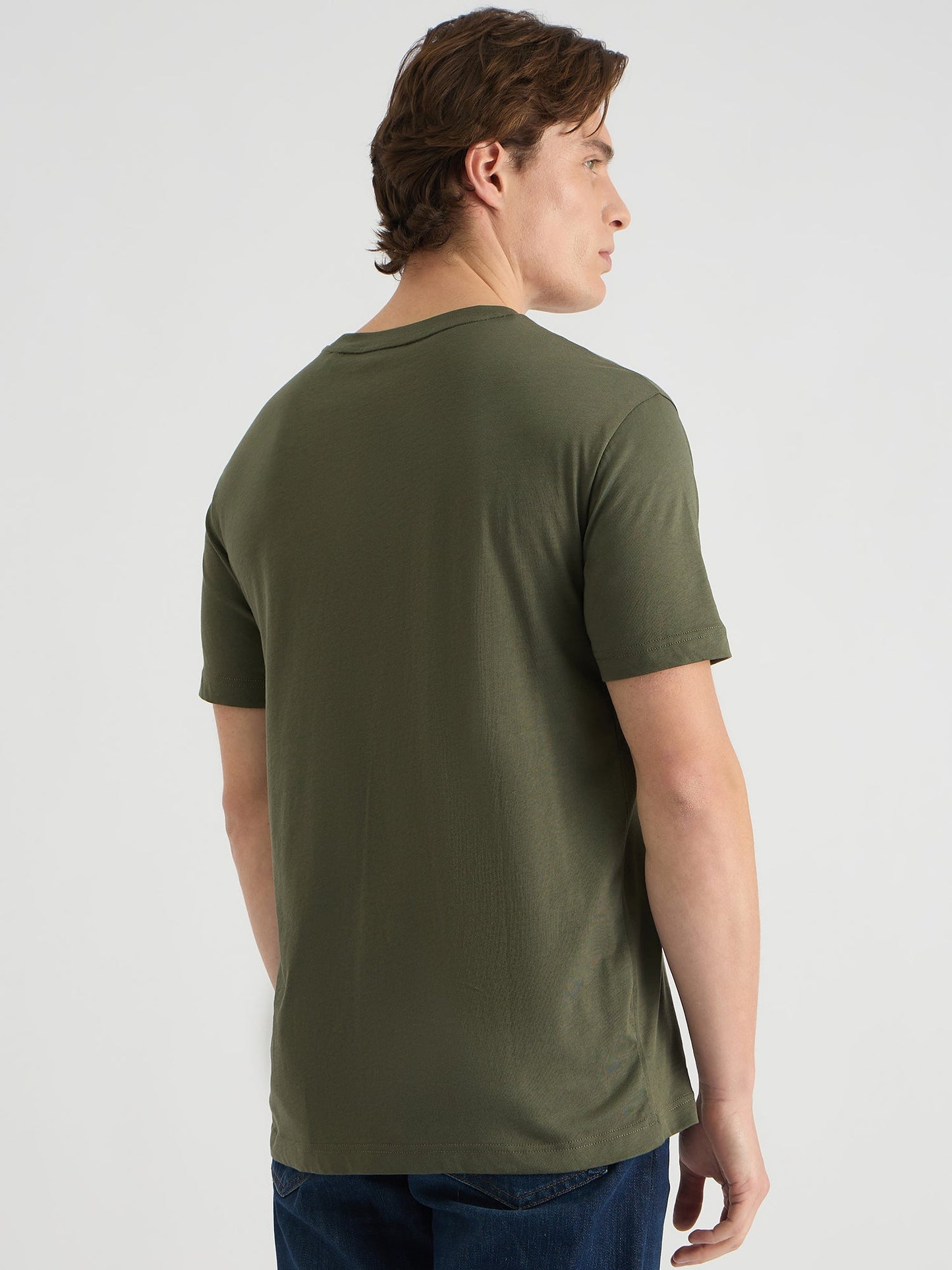 Gant Men Green Regular Fit Solid Crew Neck Tshirt