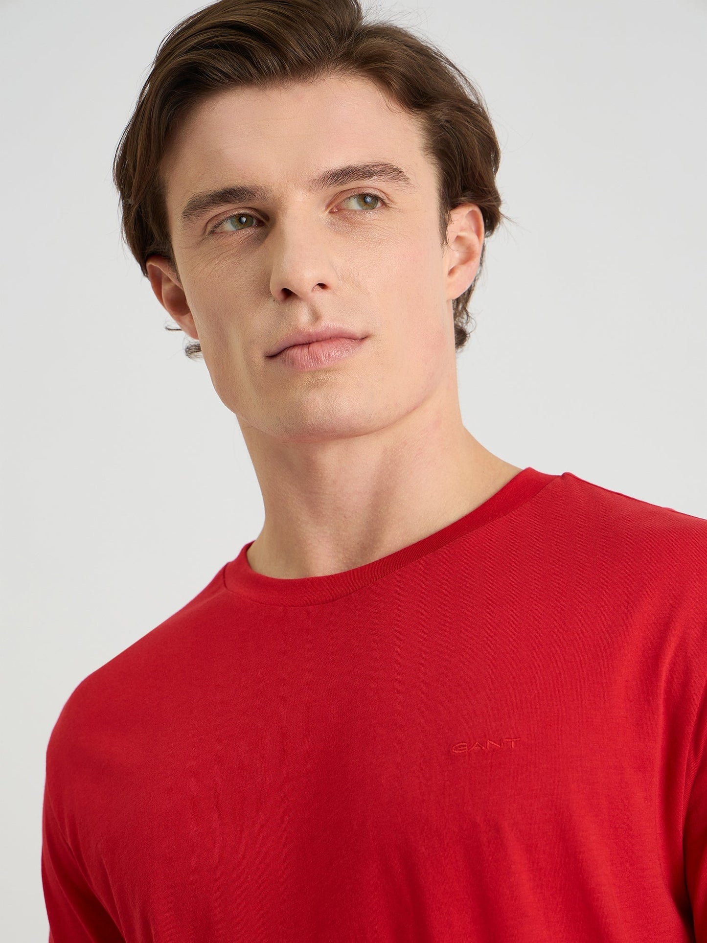 Gant Men Red Regular Fit Solid Crew Neck Tshirt