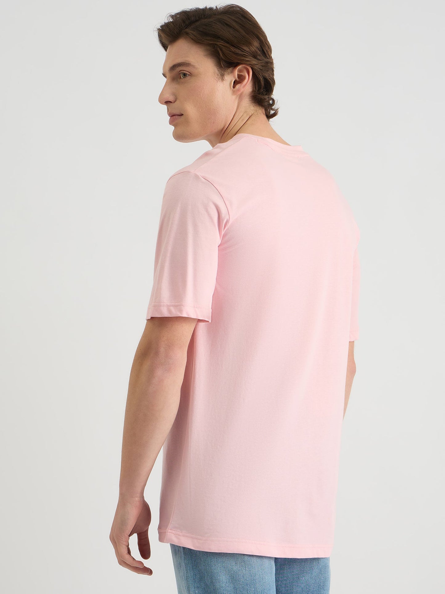 Gant Men Pink Regular Fit Solid Crew Neck Tshirt