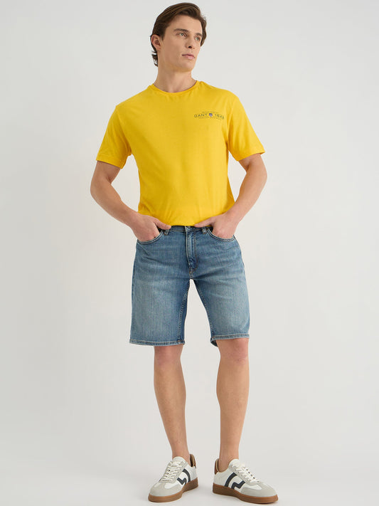 Gant Men Yellow Regular Fit Solid Polo Tshirt