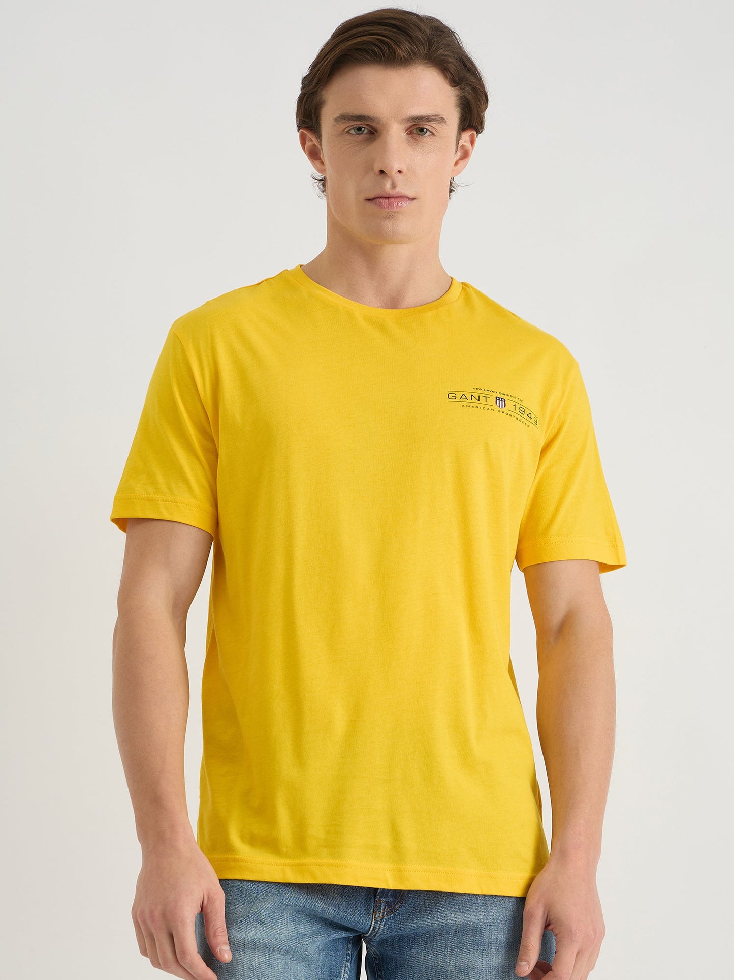 Gant Men Yellow Regular Fit Solid Polo Tshirt