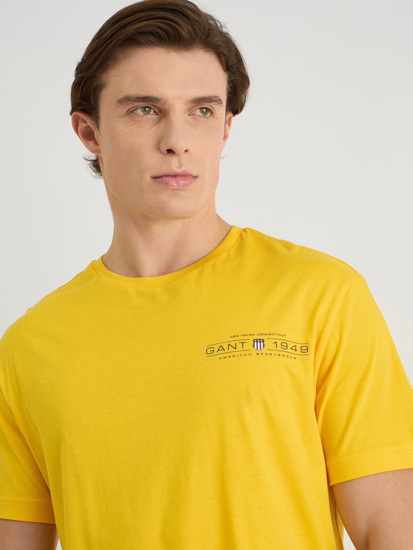 Gant Men Yellow Regular Fit Solid Polo Tshirt