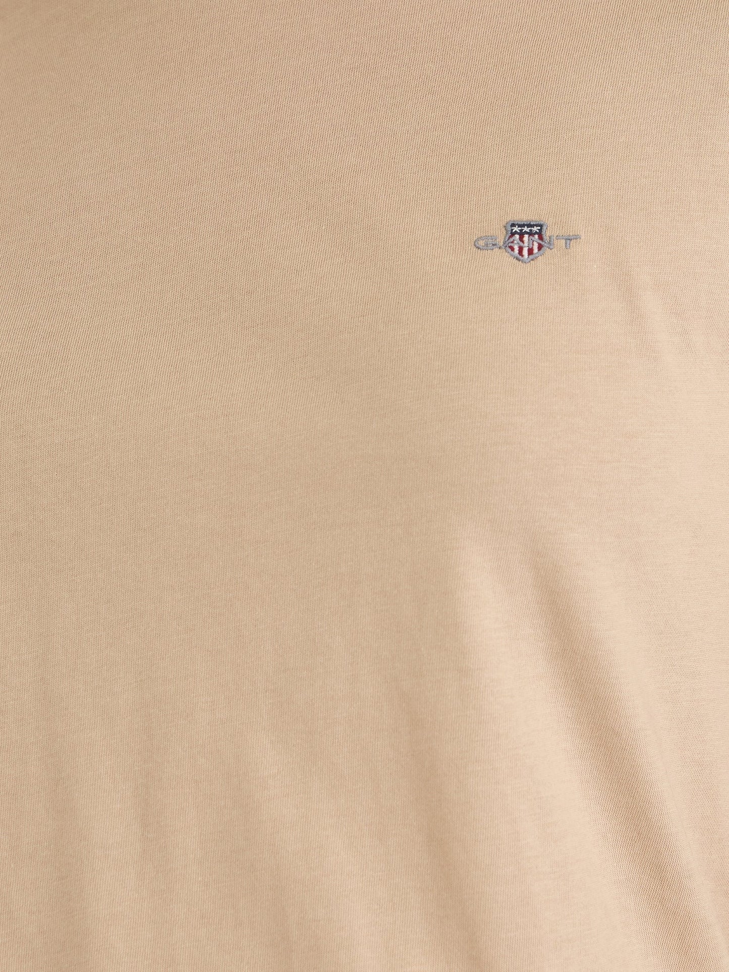 Gant Women Beige Solid Crew Neck Tshirt