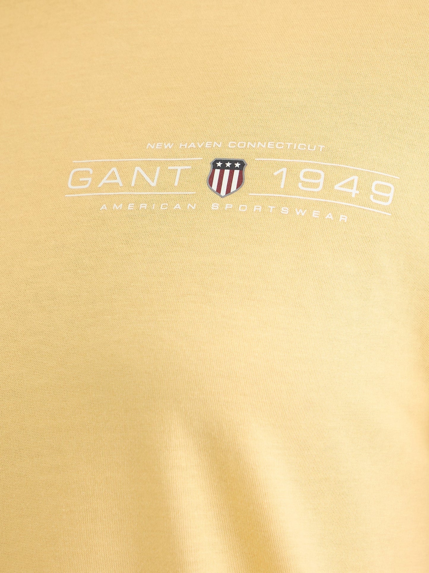 Gant Women Yellow Solid Crew Neck Tshirt