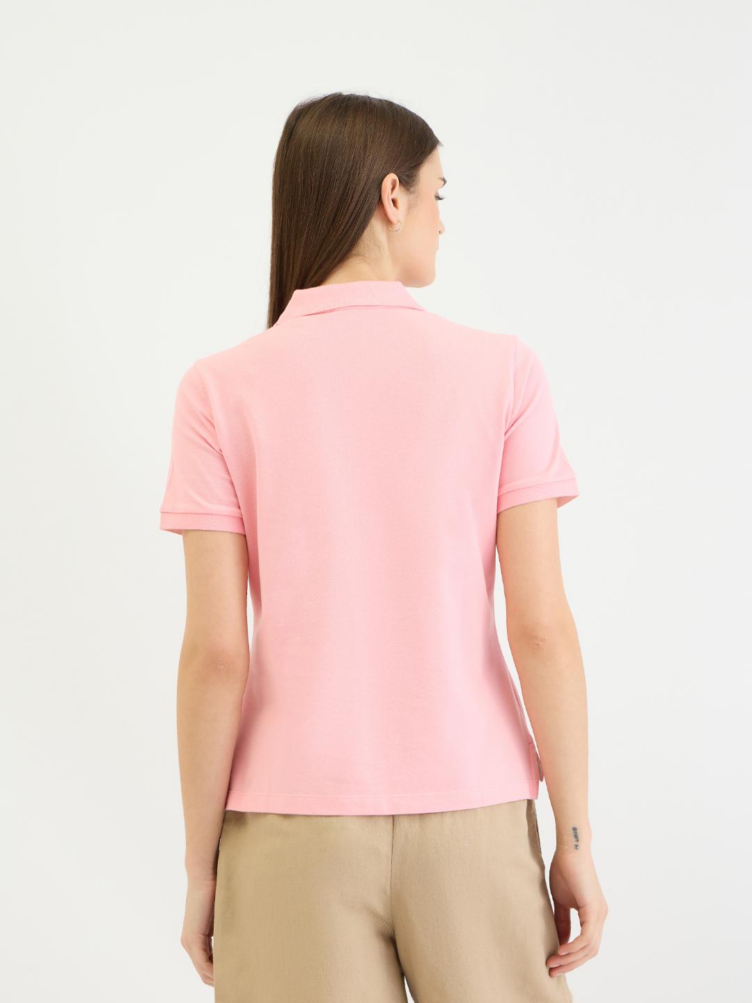 Gant Women Pink Solid Polo Tshirt