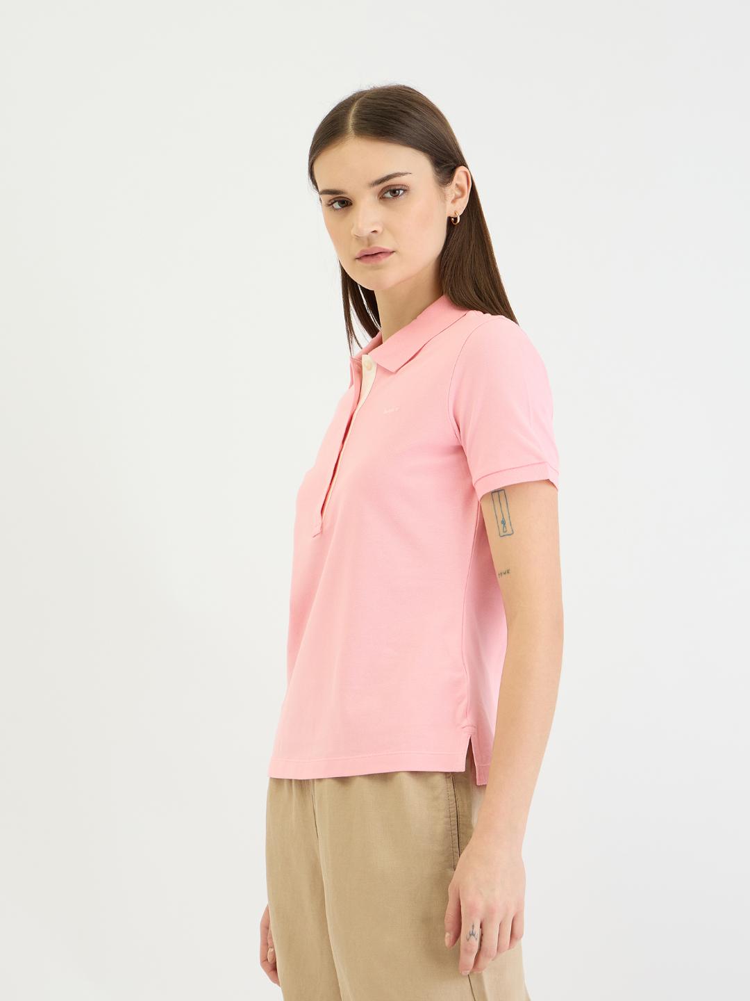 Gant Women Pink Solid Polo Tshirt