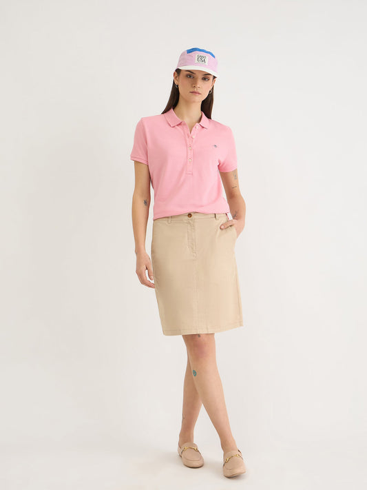 Gant Women Pink Solid Polo Tshirt