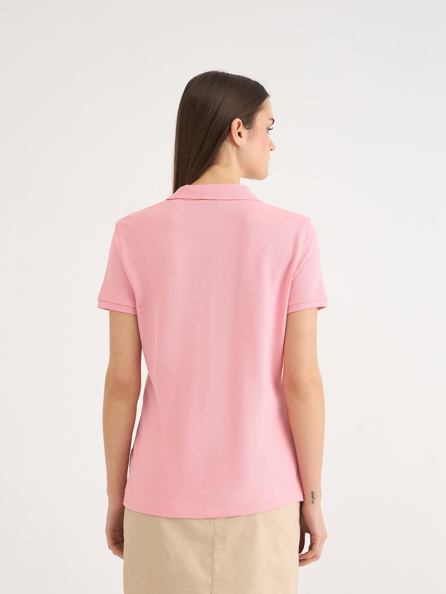 Gant Women Pink Solid Polo Tshirt