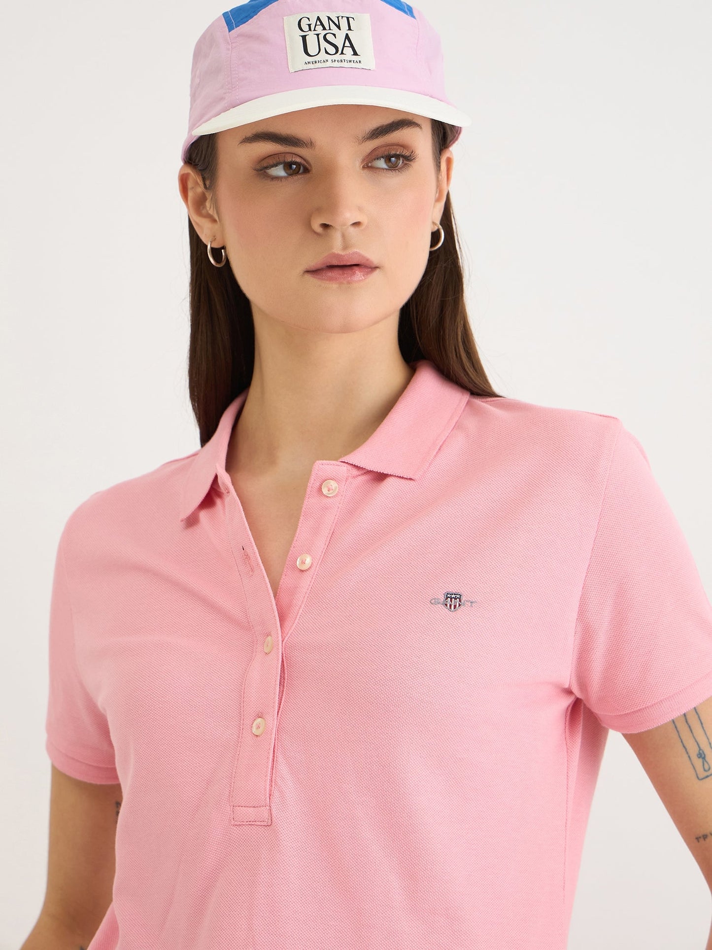 Gant Women Pink Solid Polo Tshirt